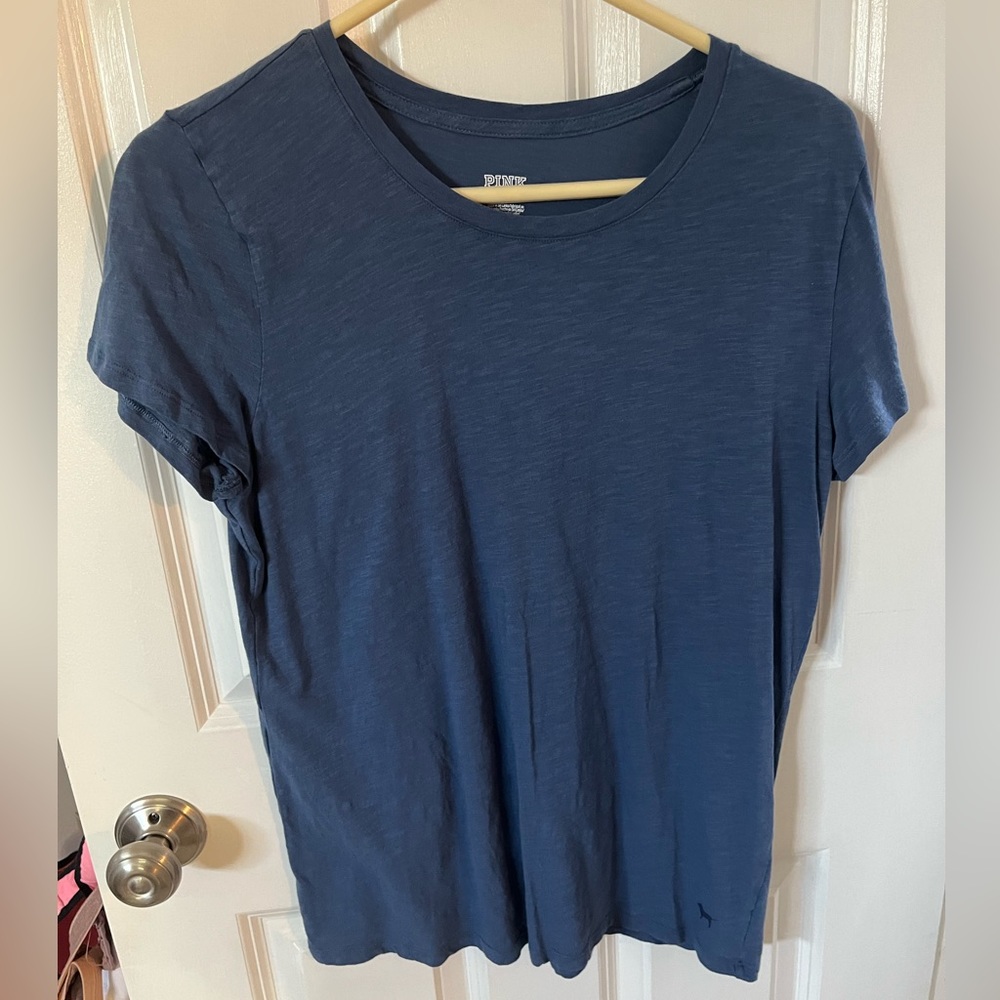 Women’s Large PINK by Victoria Secret Navy T Shirt